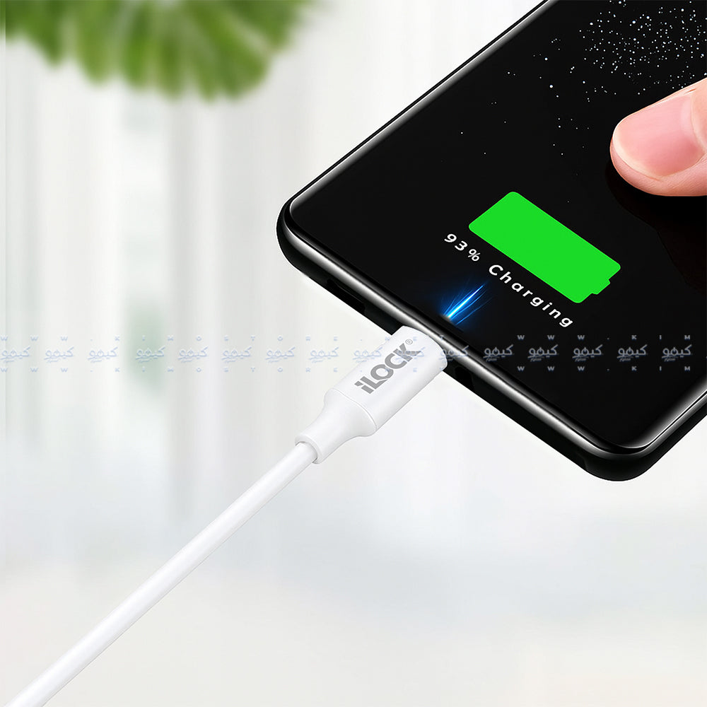 كابل شاحن موبايل ايلوك يو اس بي إلى لايتنينج بقوه 2.4 امبير شحن سريع 1 متر 5088 