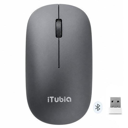 iTubia iTE518d Dual Mode Rechargeable Bluetooth Wireless Mouse 1200Dpi - Gray