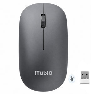 iTubia iTE518d Dual Mode Rechargeable Bluetooth Wireless Mouse 1200Dpi - Gray