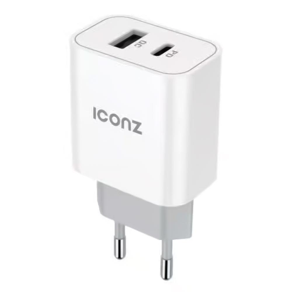 Iconz Boost W25 Wall Charger PD Type-C + QC3.0 USB 30W Fast Charging
