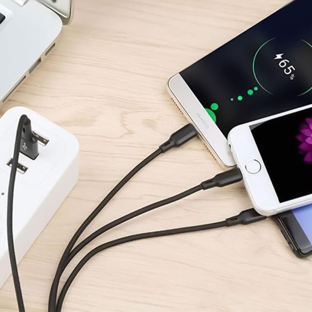 Iconz Simultaneous Link L14 XB31PK 3in1 USB To Type-C + Micro + Lightning Cable 