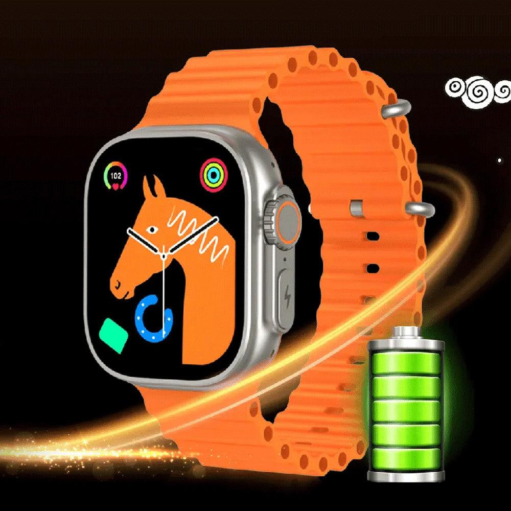 Itel  2 Ultra Smart Watch Silver Case With Orange Silicone Strap