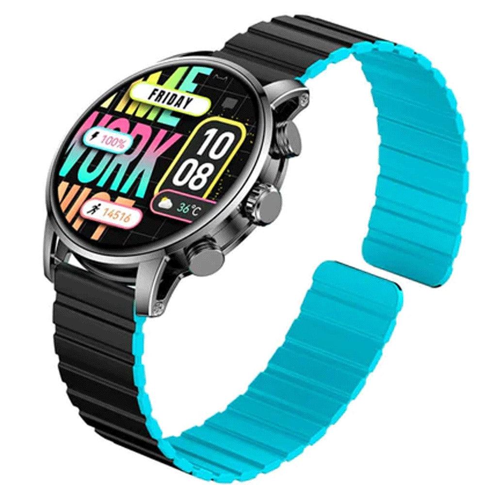 kieslect Kr2 Smart Watch Black Case With Black x Blue Strap 