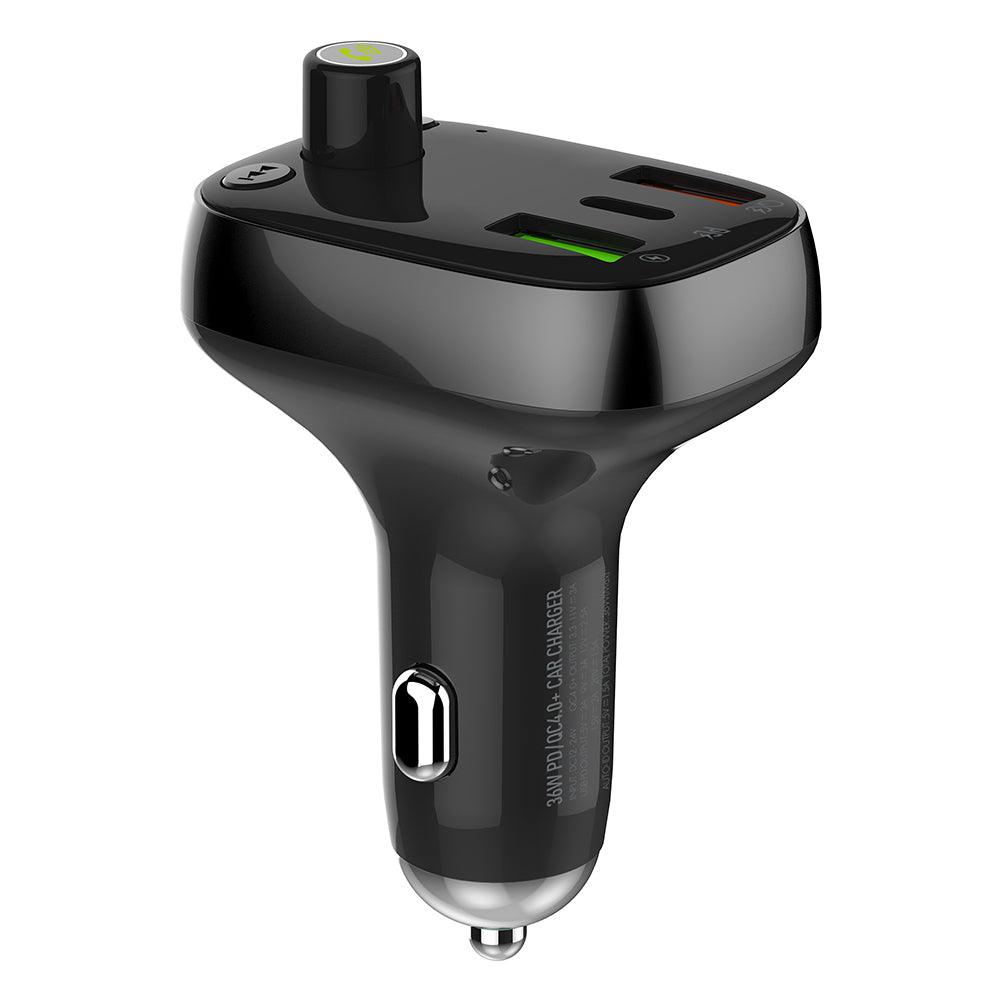 Ldnio C704Q Bluetooth FM Transmitter USB + QC3.0 USB + QC4.0 Type-C + Type-C to Lightning Cable Fast Charging 