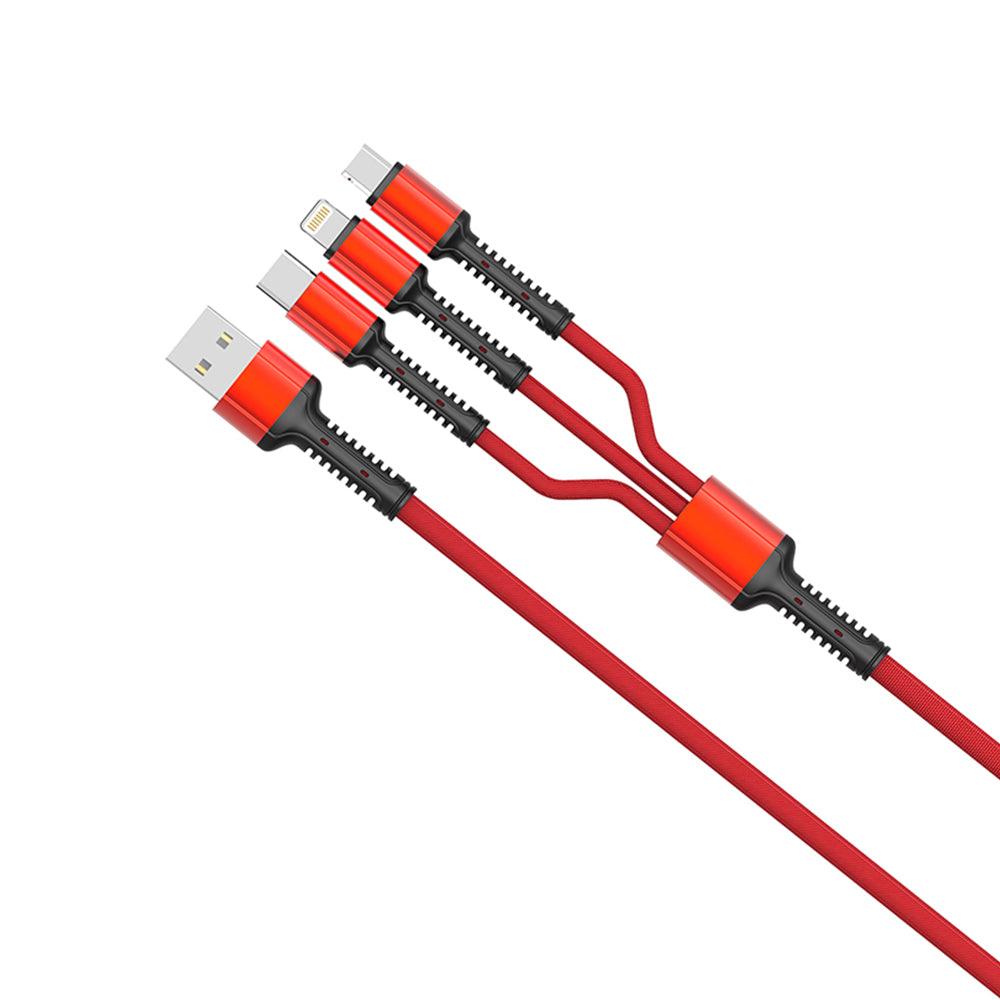 Ldnio LC93 USB To (Type-C + Micro + Lightning) 3in1 Cable 3.4A Fast Charging