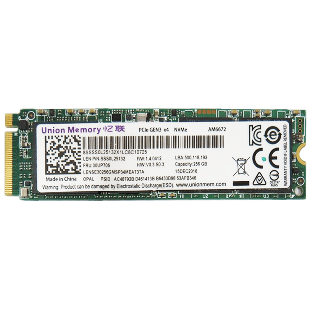 Lenovo E580 Union Memory 256GB NVMe PCIe M.2 SSD (Original Used) - Kimo Store