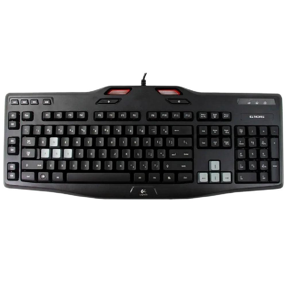 Logitech G105 Red Backlit Wired Gaming Keyboard (Original Used) - Kimo Store