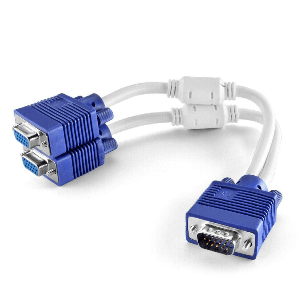 Male To 2 Female VGA Monitor Cable