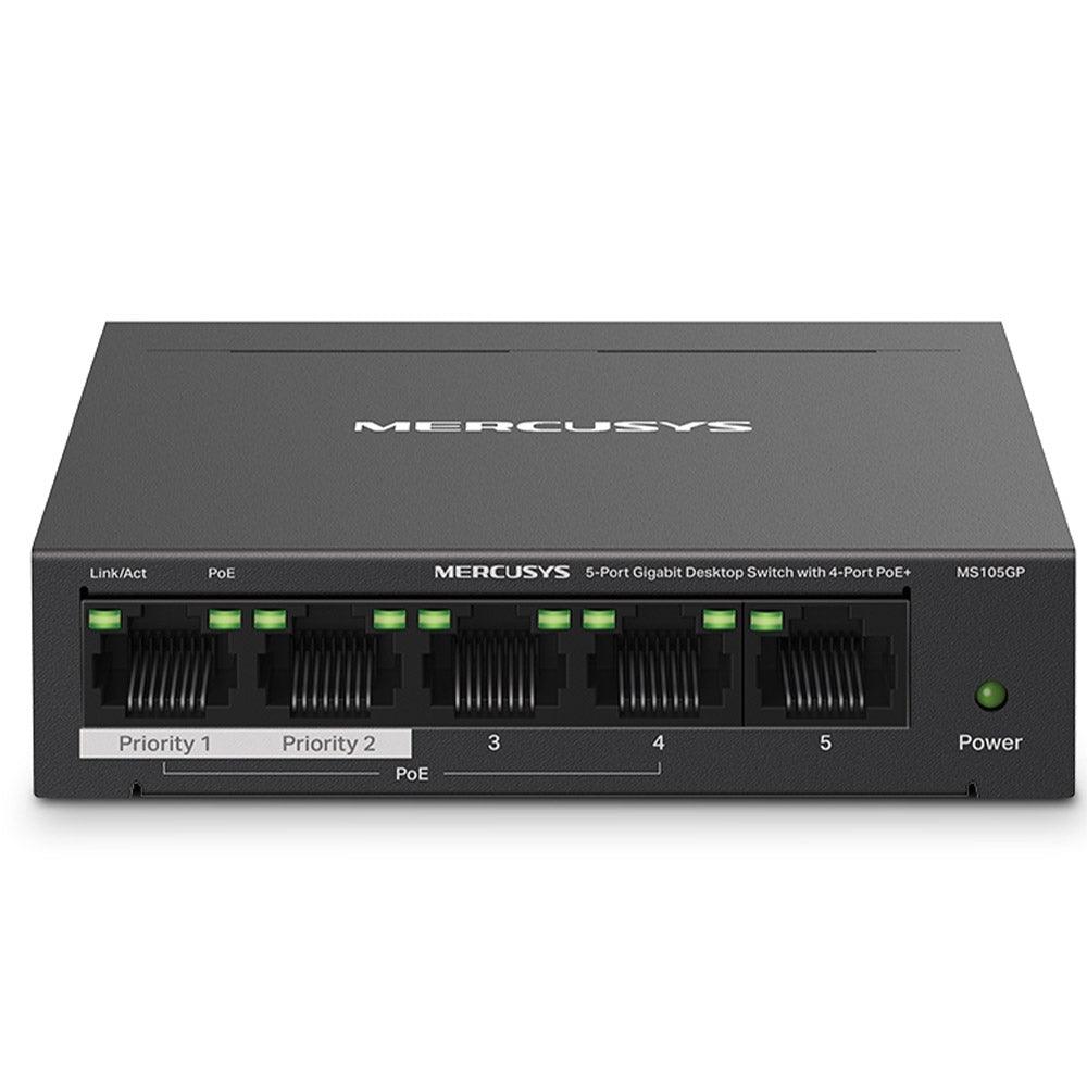 Mercusys MS105GP Unmanaged Desktop Switch 5 Port 10/100/1000Mbps With 4 Port PoE+