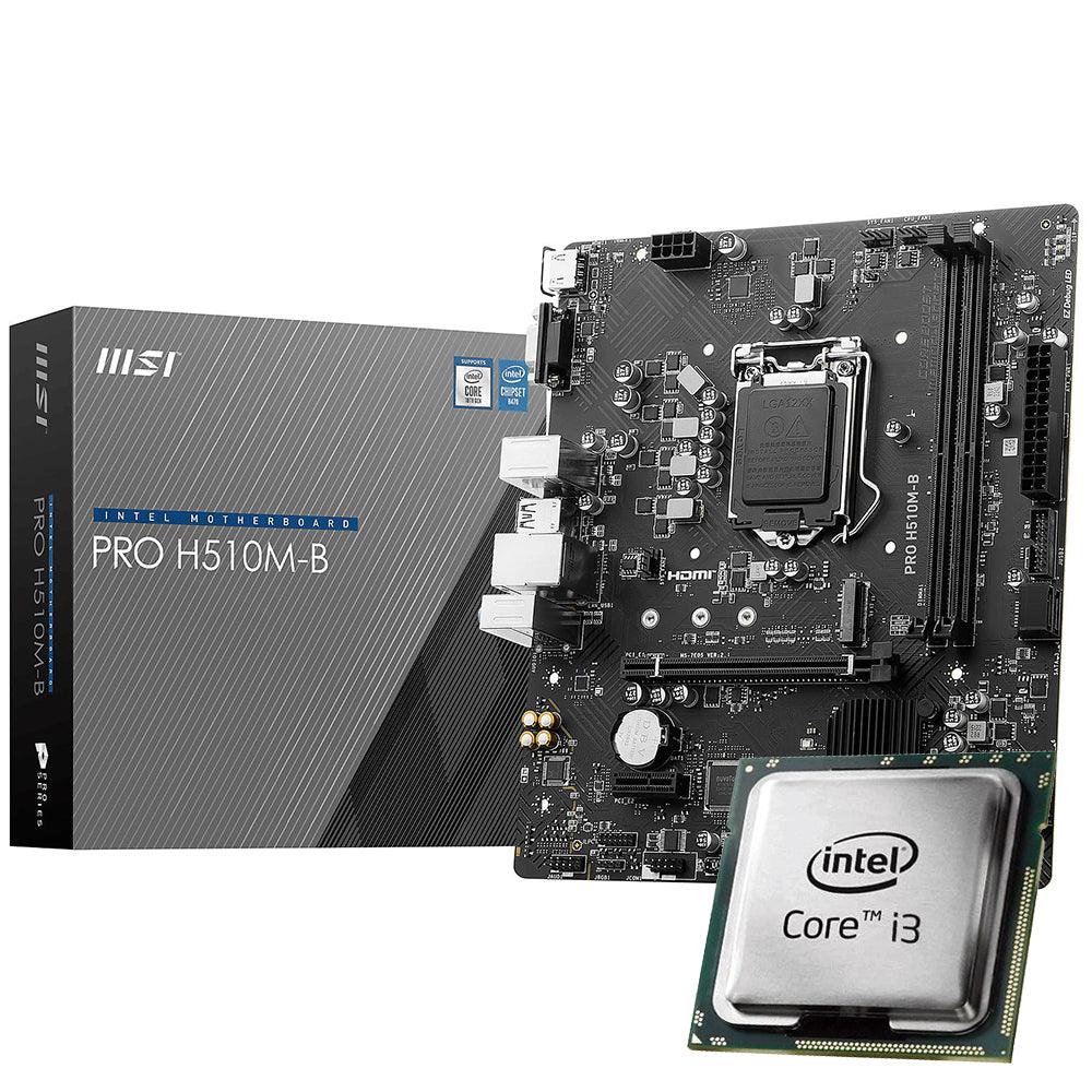 MSI PRO H510M-B Motherboard LGA 1200 + Intel Core i3-10105F Processor LGA 1200 Tray - Kimo Store