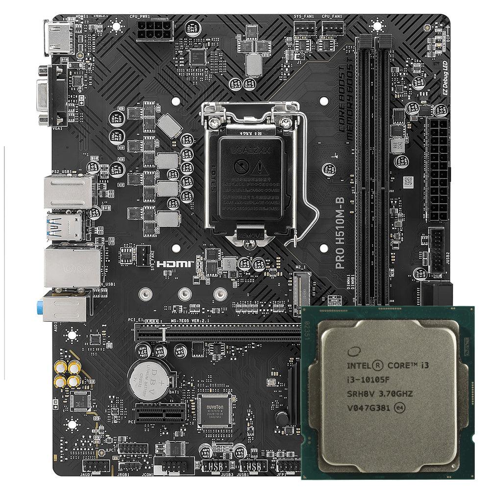 MSI PRO H510M-B Motherboard LGA 1200 + Intel Core i3-10105F Processor LGA 1200 Tray - Kimo Store