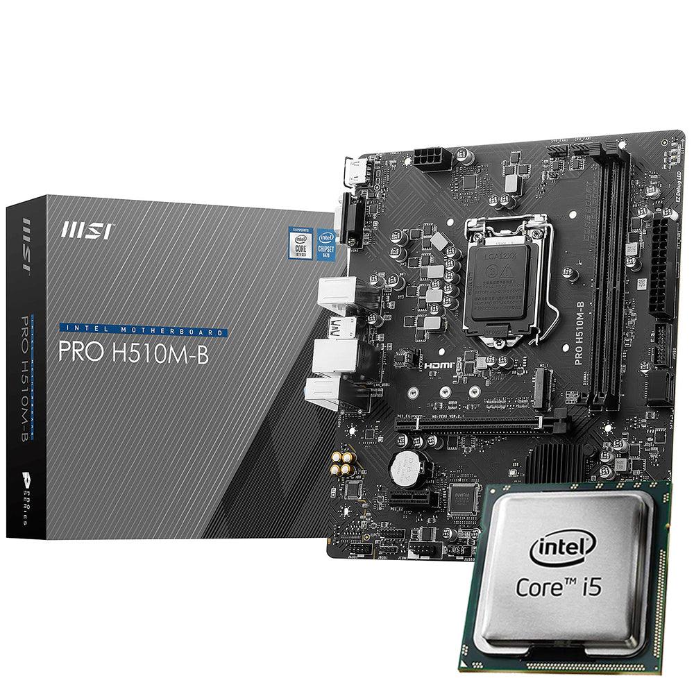 MSI PRO H510M-B Motherboard LGA 1200 + Intel Core i5-10400F Processor LGA 1200 Tray - Kimo Store