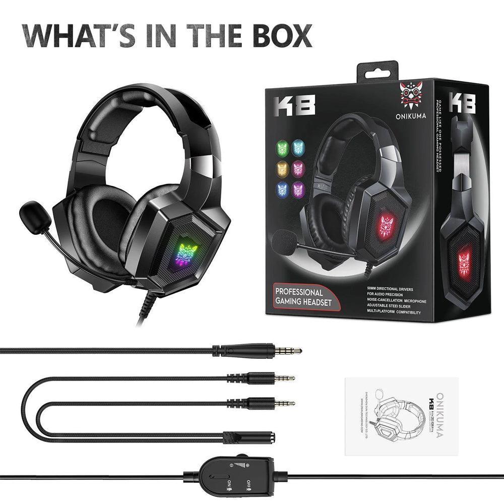 Onikuma K8 Gaming Headset - Black - Kimo Store