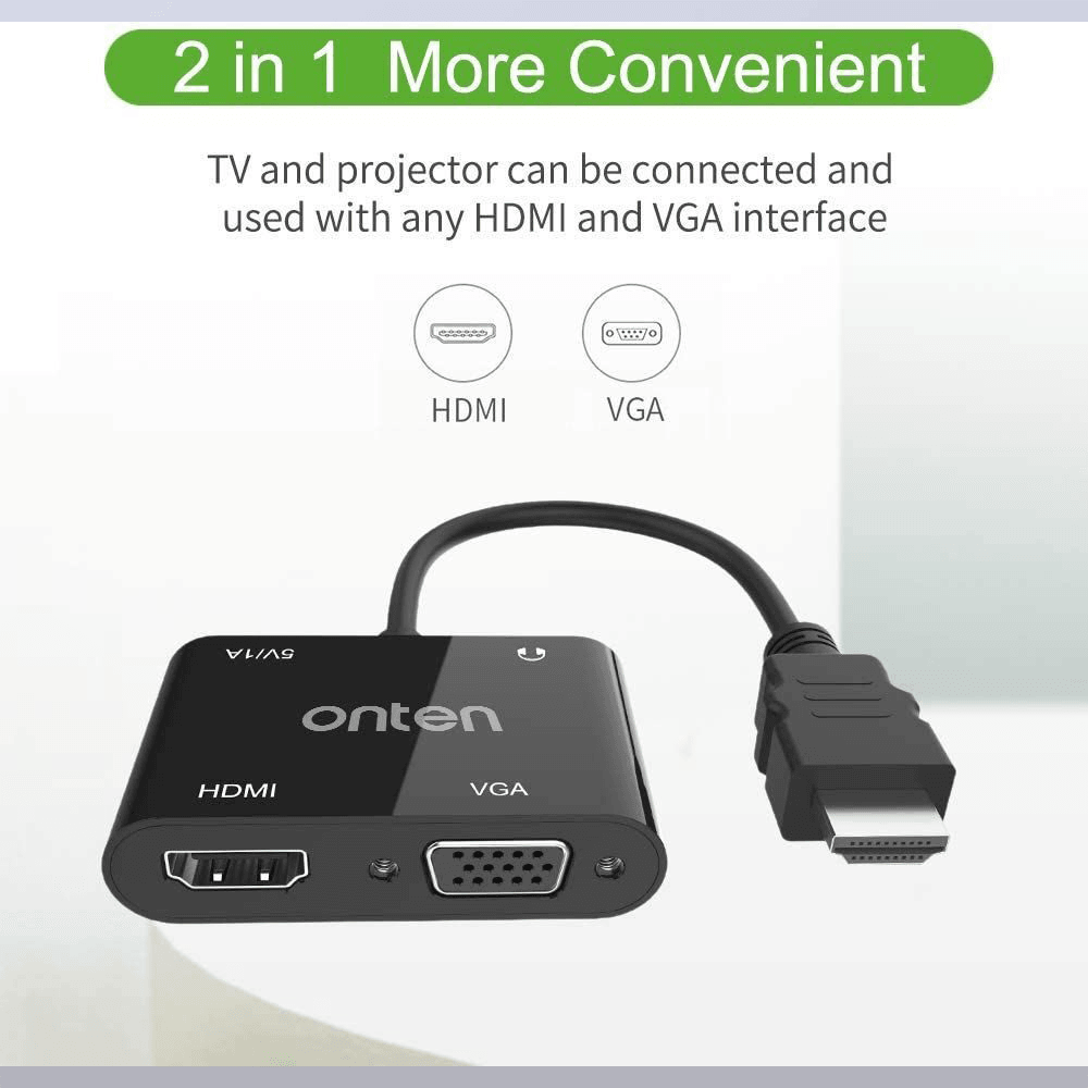 محول HDMI الى HDMI + VGA اونتين OTN-5165HV مع Audio