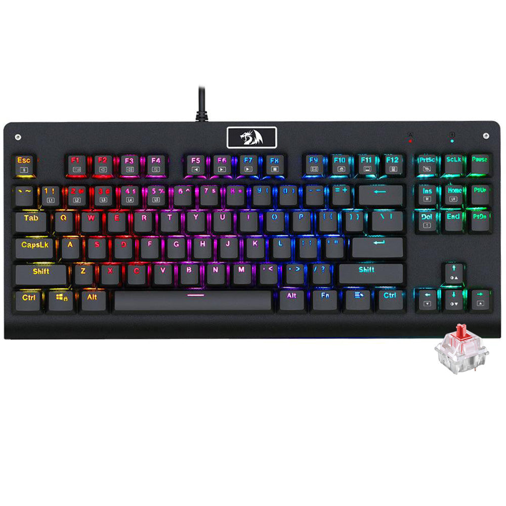Redragon Dark Avenger K568R Red Switch Wired Rainbow Gaming Keyboard English & Arabic