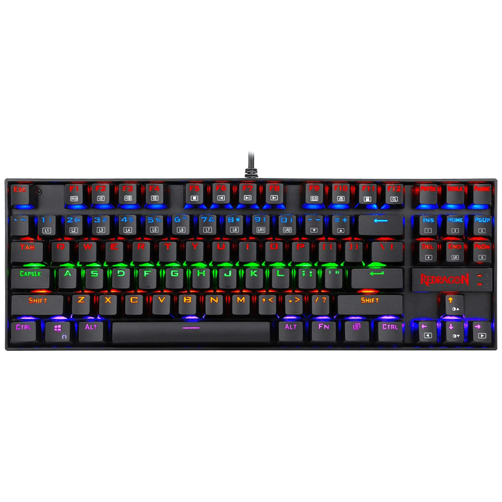 Redragon Kumara K552-KK Rainbow Black Switch Wired Gaming Keyboard English & Arabic