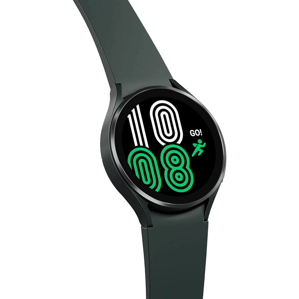 ساعة سمارت سامسونج جلاكسي Watch 4 SM-R870 تدعم (GPS) 44 ملم- هيكل الومنيوم فضي مع سوار ابيض