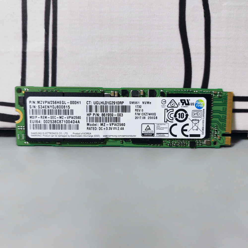 Samsung SM961 256GB NVMe PCIe M.2 SSD (Original Used)
