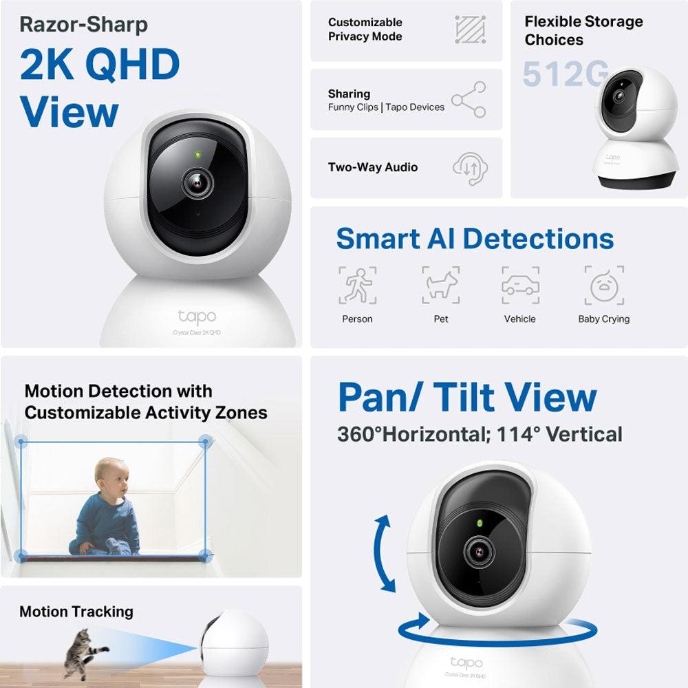 Tapo C220 Wi-Fi Pan & Tilt AI Technology Indoor Security Camera 2K 4MP 4mm