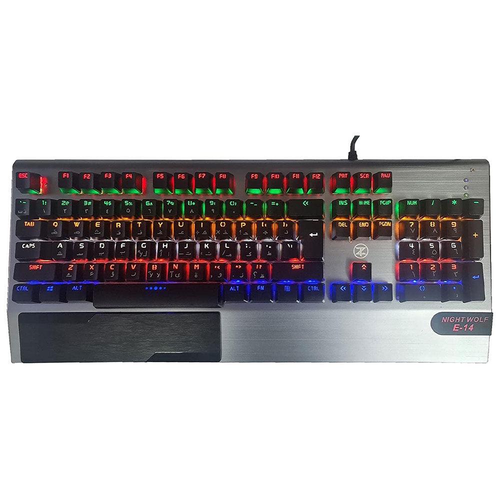 Techno Zone E-14 Blue Switch Wired Gaming Keyboard English & Arabic - Kimo Store