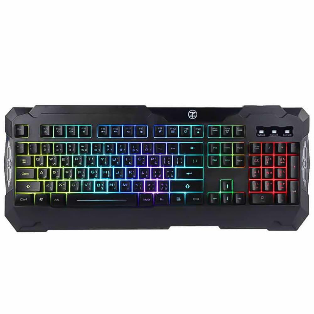 Techno Zone E-9 Wired RGB Memrbane Gaming Keyboard English & Arabic