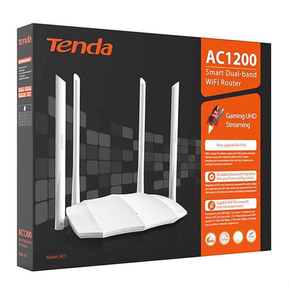 Tenda AC5 AC1200 Dual Band Wi-Fi Router 4 Port 4 Antenna 1200Mbps - Kimo Store