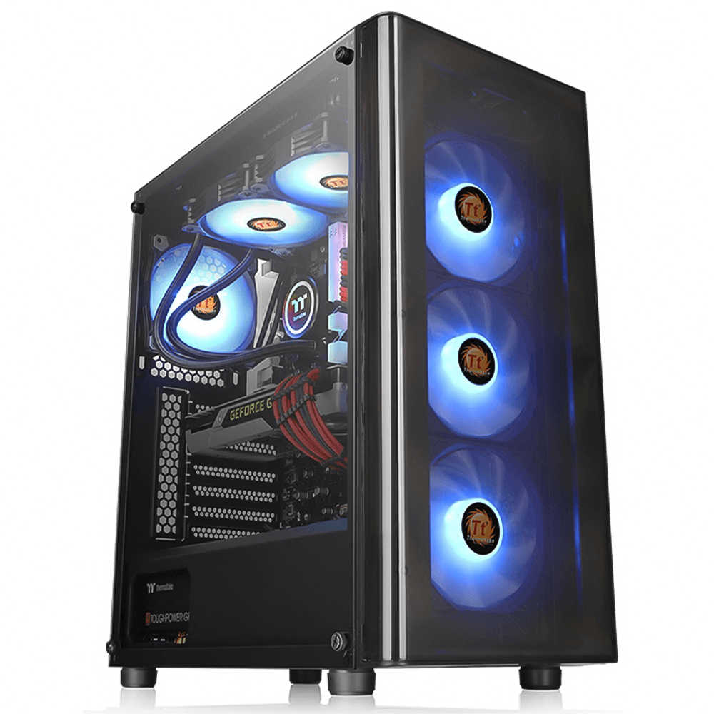 Thermaltake V200 Tempered Glass Edition Mid-Tower Case + Power Supply 600W
