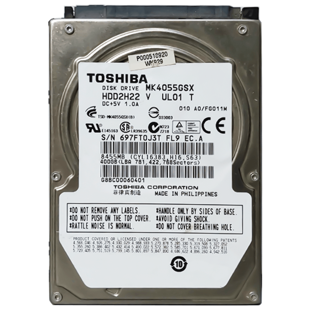 Toshiba 400GB 2.5 inch Internal Laptop Hard Drive (Original Used)