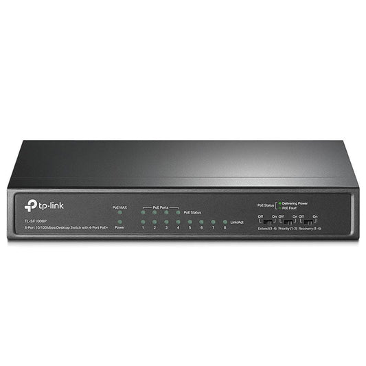 TP-Link TL-SF1008P Unmanaged Desktop PoE Switch 8 Port 10/100Mbps + 4 Port PoE+ 66W