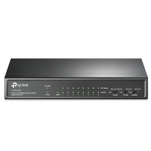 TP-Link TL-SF1009P Unmanaged Desktop Switch 8 Ports PoE+ 10/100Mbps + 1 Port RJ45 10/100Mbps Uplink