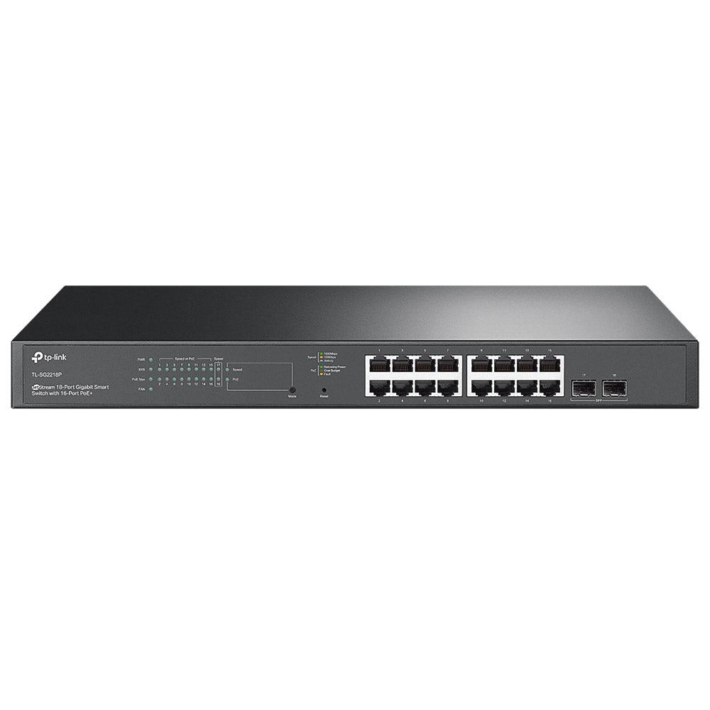 TP-Link TL-SG2218P JetStream Rackmount  PoE+ Switch 16 Port 101001000Mbps + 2 Port Gigabit SFP