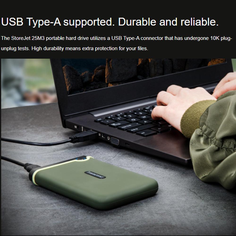 Transcend StoreJet 25M3 2TB Portable External Hard Drive– Kimo Store