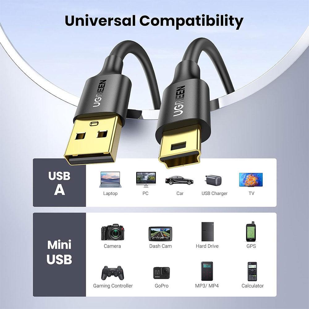 Ugreen 10355 USB To Mini USB Cable 1m - Kimo Store