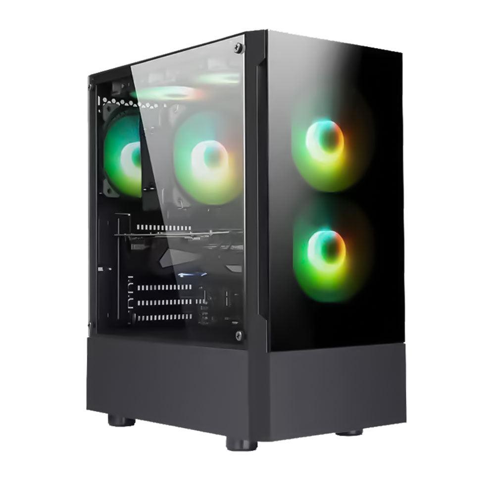 XTech F1 RGB Tempered Glass Mid-Tower ATX Gaming Case - Black