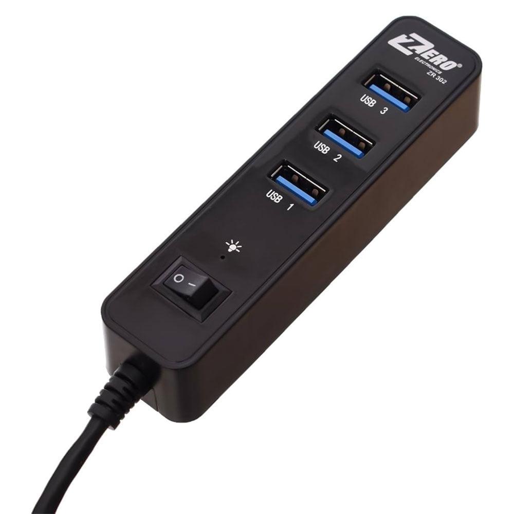 Zero ZR302 USB HUB 4 Ports + 1 Switche - Kimo Store