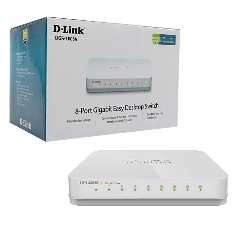 Switch D-Link DGS-1008A 8Port 10/100/1000Mbps Desktop - kimostore.net