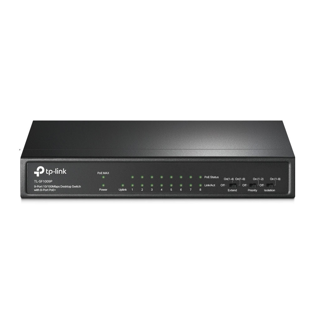 Switch TP-Link Poe Tl-SF1009P 1Port 10/100Mbps + 8Port Poe+ Unmanaged Desktop - kimostore.net
