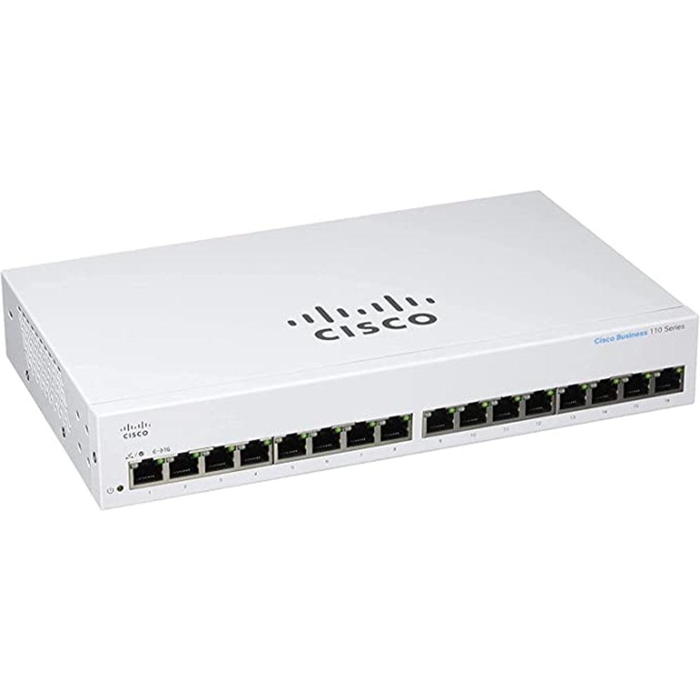 CiscoCBS110-16T-سويتش سيسكو 16 منفذ 10/100/1000 ميجابايت/ثانية CBS110-16T-EU Unmanaged Rackmount