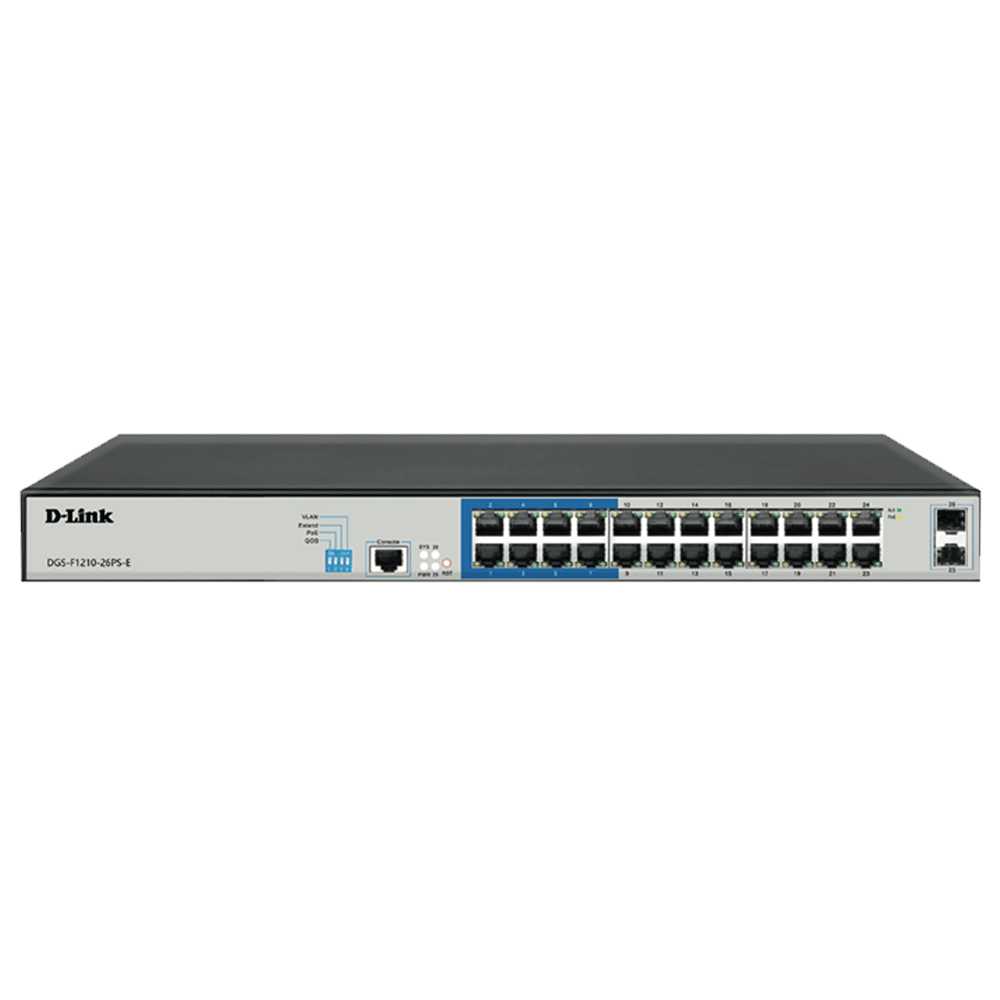D-Link DGS-F1210-26PS-E Smart Managed Rackmount PoE Switch