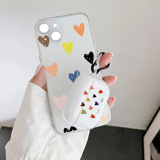 Heart Pattern Cover Phone Case iPhone 12 Pro Max & Airpods Pro Case