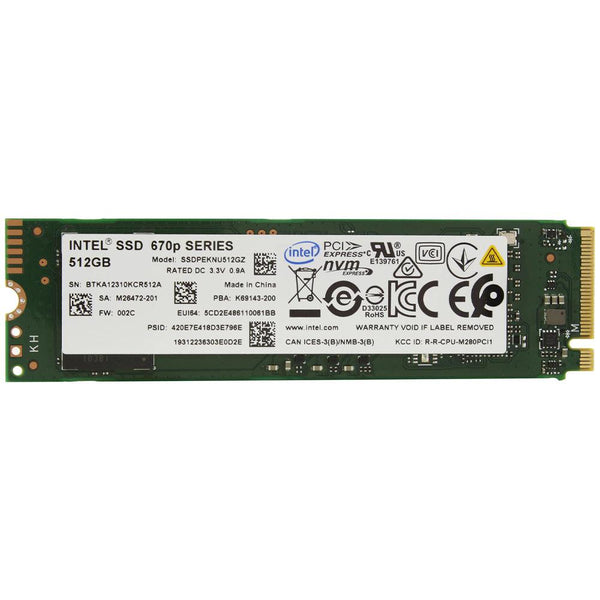 Intel 512GB NVMe PCIe M.2 SSD Original Used