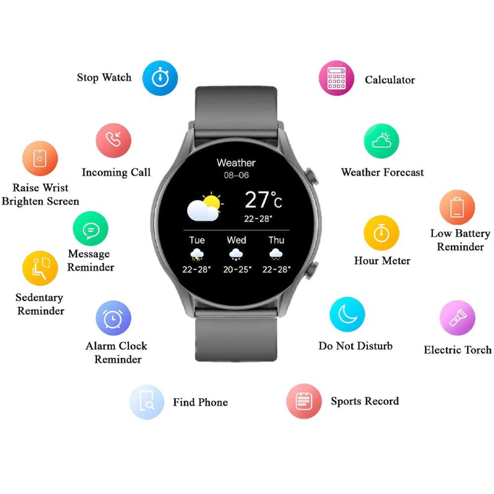 kieslect Kr Smart Watch Black Metal Case With Black Strap - Kimo Store