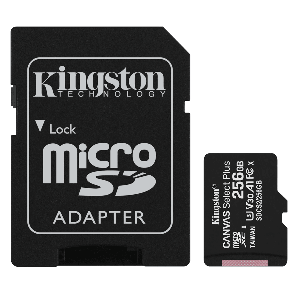 Kingston Canvas Select Plus 256GB Class 10 Micro SD Memory Card