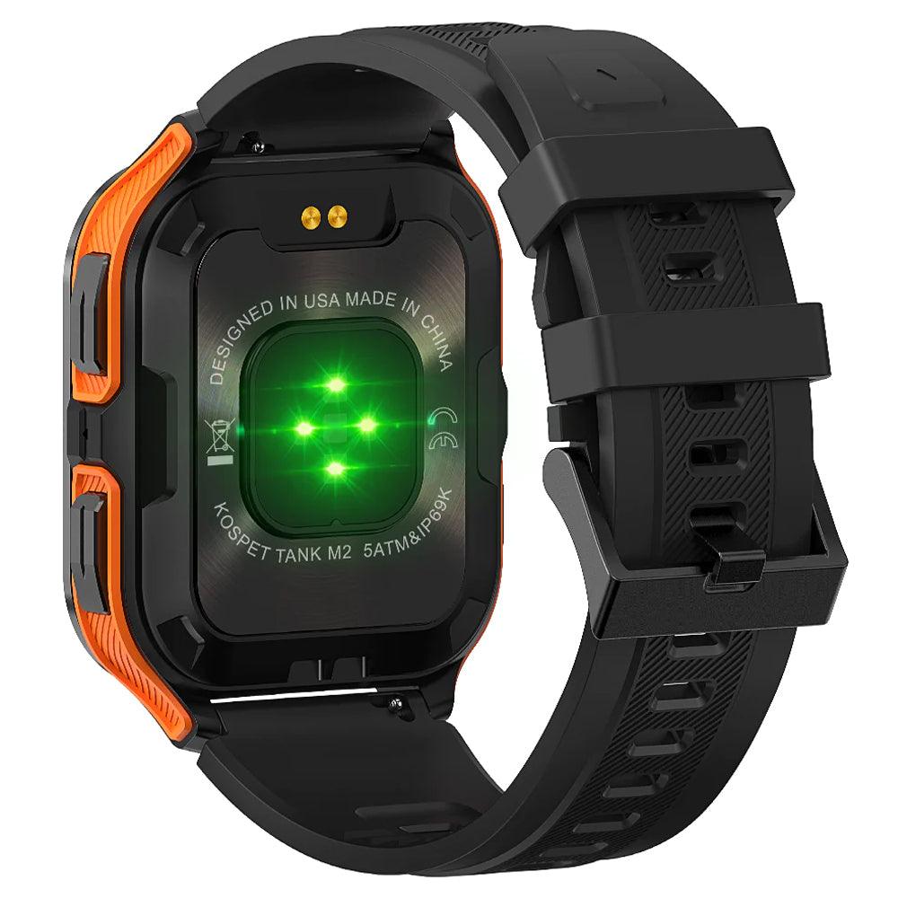 KospetTankM2SmartWatchBlackxOrangeMetalCaseWithBlackSiliconeRubberStrap_1