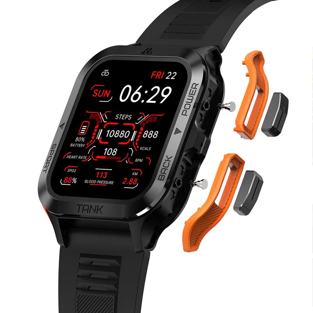 KospetTankM2SmartWatchBlackxOrangeMetalCaseWithBlackSiliconeRubberStrap_2