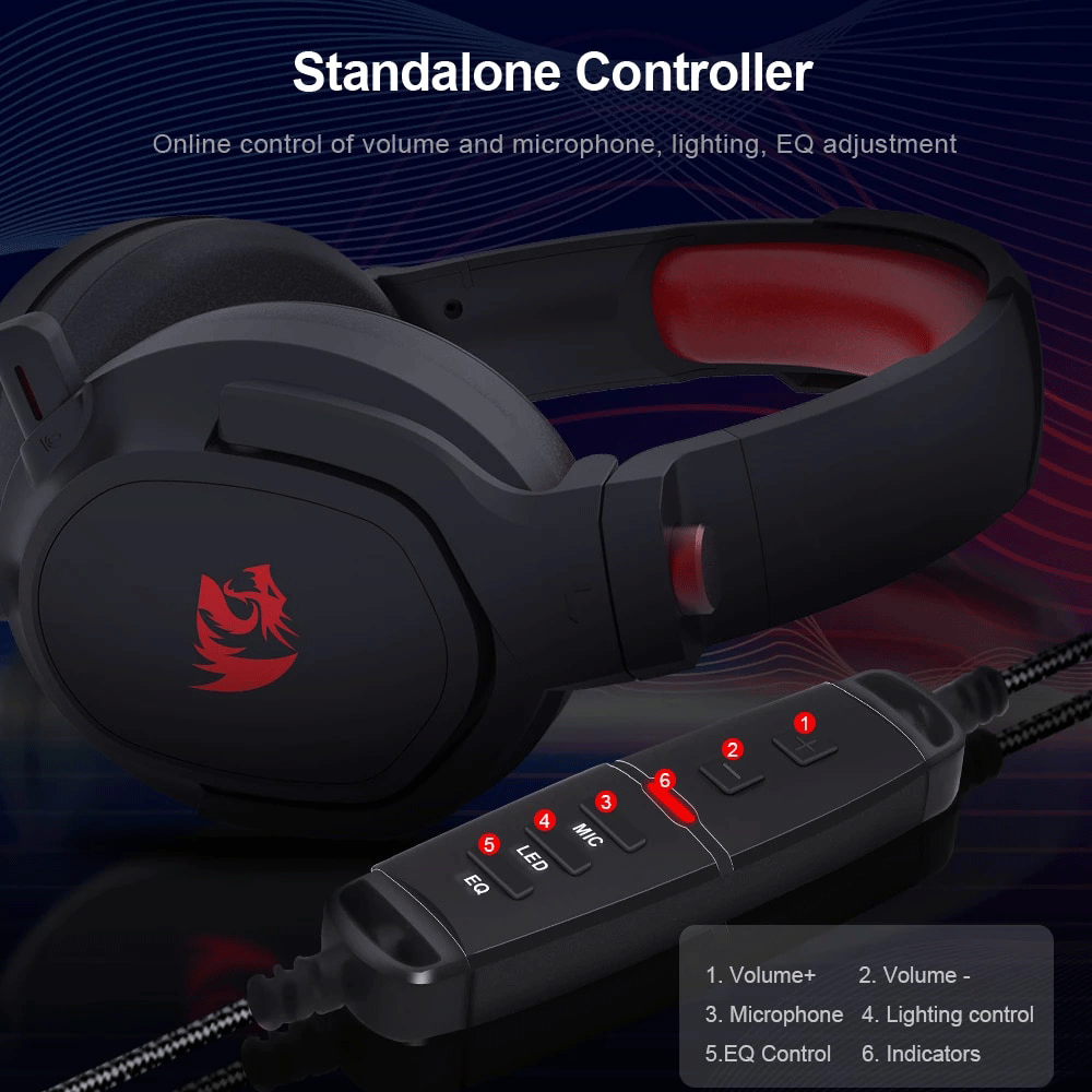 Redragon H399 Nireus RGB Gaming Headset 7.1 Surround Sound - Kimo Store