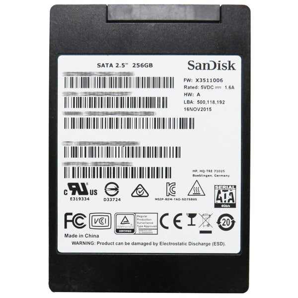 SanDisk SATA 256GB 2.5インチ SSD 5点セット SanDisk SATA 256GB 2.5インチ SSD 5点セット SanDisk SATA