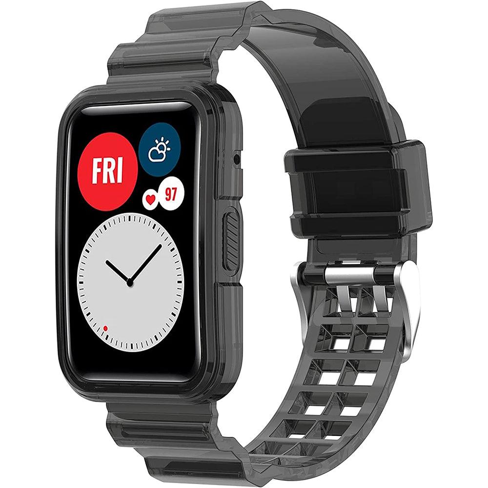 SiliconeFullProtectionStrapWithCoverHuaweiWatchFit-TransparentBlack_1