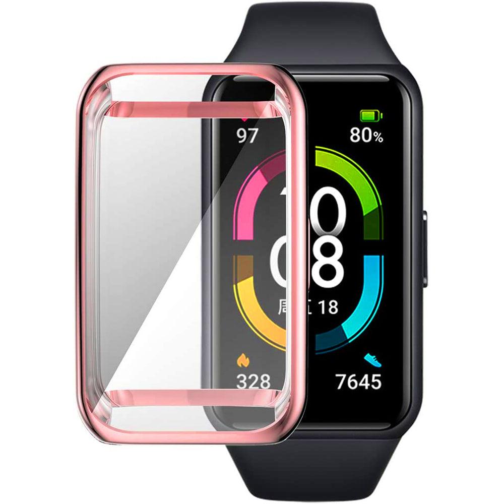 SmartWatchSiliconeFullCoverWithFrameHuaweiBand6-RoseGold_1