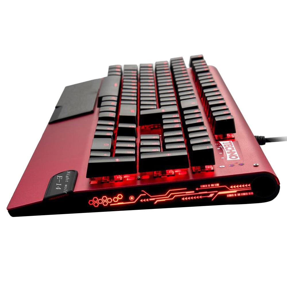Keyboard-Techno-Zone-E-14-Wired-Gaming-Blue-Switch-red